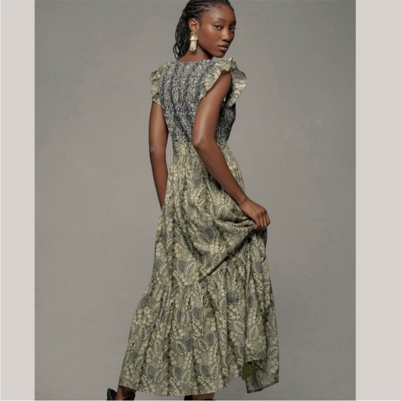 Anthropologie Peregrine V Neck Midi Dress - Picture 3 of 11